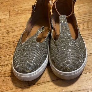 Silver glitter shoes